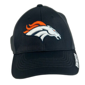 NFL Cap Hat Unisex Adjustable Black Gray Denver Broncos Embroidered Logo